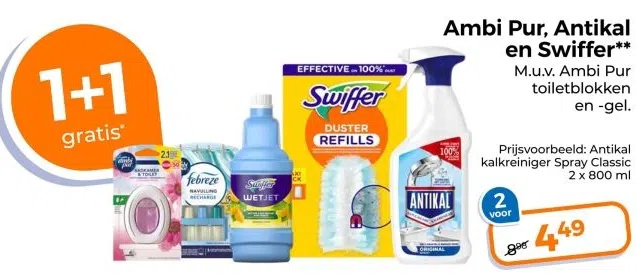 Drogisterij aanbieding in Bospolder: Ambi Pur. Antikal en Swiffer**, 