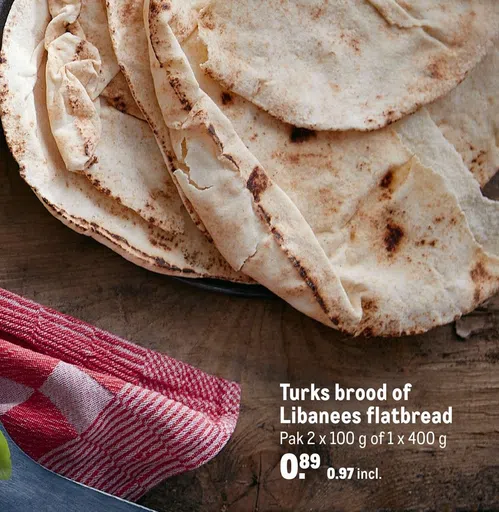 Wonderbaarlijk Turks brood of Libanees flatbread folder aanbieding YP-42
