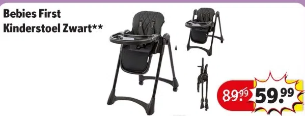 Drogisterij aanbieding in Verspreide huizen: Bebies First Kinderstoel Zwart**, 