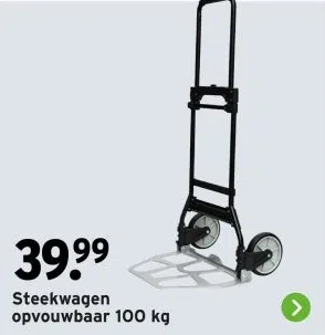 Bouwmarkt aanbieding in Krekelsberg: Steekwagen opvouwbaar 100 kg, 