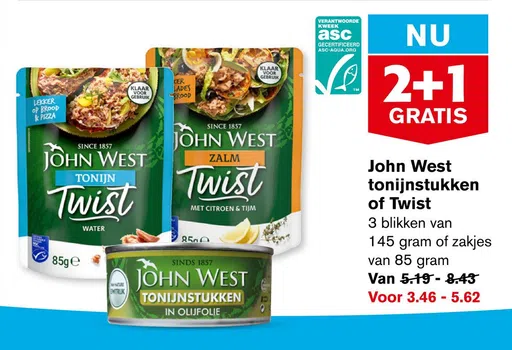 John West tonijnstukken of Twist