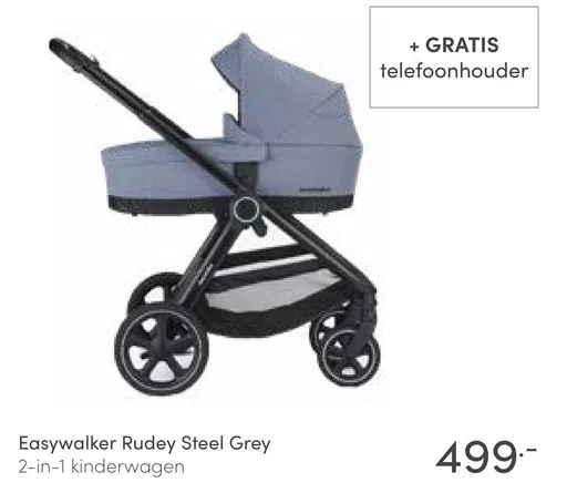 Easywalker Rudey Steel Grey 2-in-1 kinderwagen