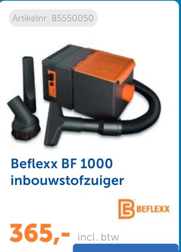 Beflexx BF 1000 inbouwstofzuiger