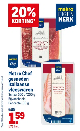 Metro Chef gesneden taliaanse vleeswaren