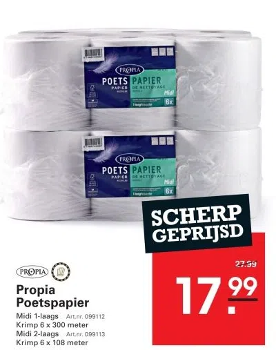 Supermarkt aanbieding in Witte Dame: Propia Poetspapier, 