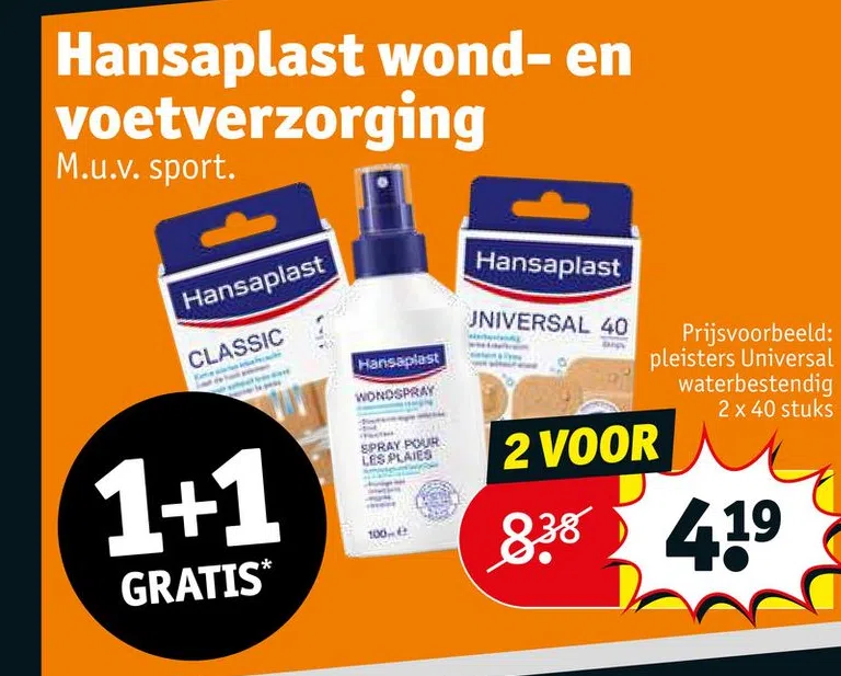 Nationaal volkslied nabootsen As Drogisterij aanbieding in Ten Boer: Hansaplast wond- en voetverzorging, 1+1  GRATIS* - Oozo.nl