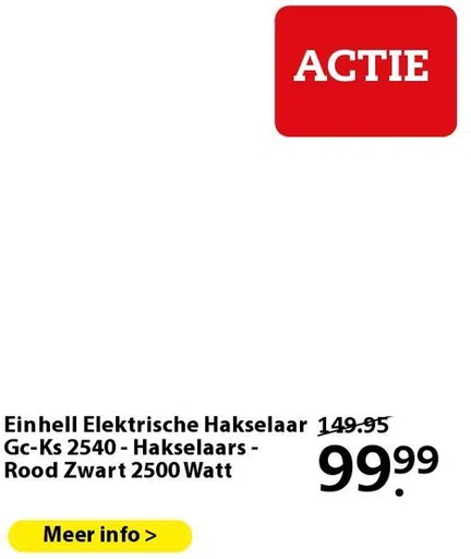 Einhell Elektrische Hakselaar Gc-Ks 2540 - Hakselaars - Rood Zwart 2500 Watt