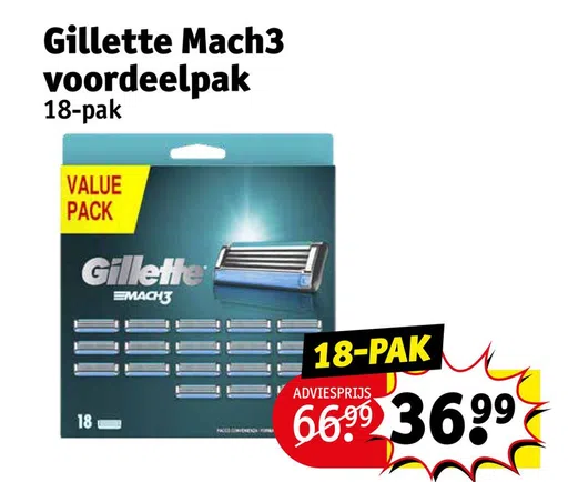 Gillette Mach3 voordeelpak 18-pak