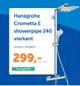 Hansgrohe Crometta E showerpipe 240 vierkant