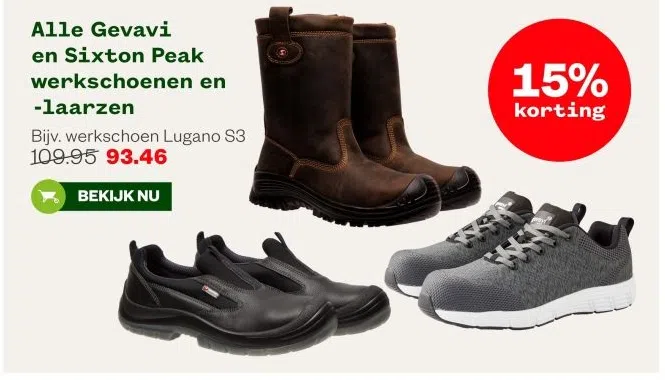 Tuin & Dier aanbieding in Zuid IJlst: Alle Gevavi en Sixton Peak werkschoenen en -laarzen, 