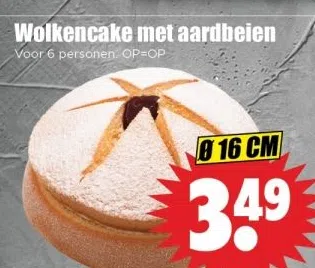 Supermarkt aanbieding in Noorderplein: Wolkencake met aardbeien, 