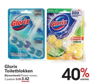 Supermarkt aanbieding in Groente- en Fruitmarkt: Glorix Toiletblokken, 