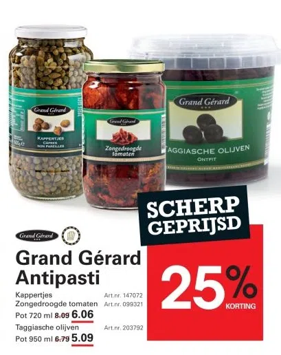 Supermarkt aanbieding in Helmerhoek-Noord: Grand Gérard Antipasti, 