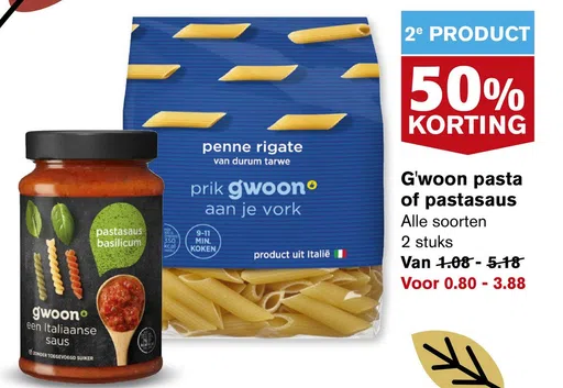 G'woon pasta of pastasaus