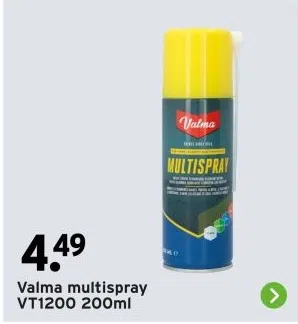 Bouwmarkt aanbieding in Krekelsberg: Valma multispray VT1200 200ml, 