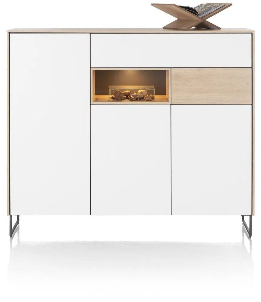 Wonen aanbieding in Hommerts: Lindfield, Dressette 160 Cm - 3-Deuren + 2-Laden + 1-Niche (+ LED), 