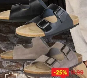 Supermarkt aanbieding in Anklaar: Leren herensandalen, 