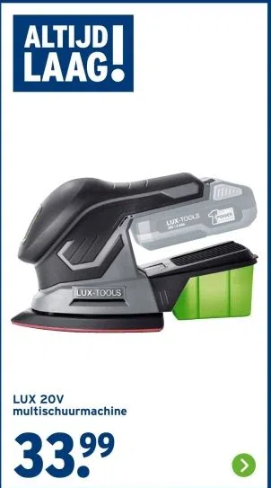 Bouwmarkt aanbieding in Boekelo: LUX 20V multischuurmachine, 