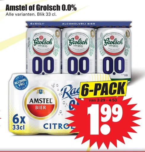 Amstel of Grolsch 0.0%