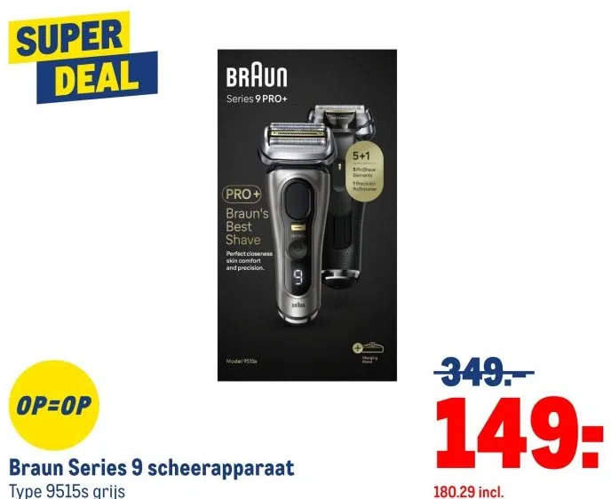Supermarkt aanbieding in Crabbehof-Zuid: Braun Series 9 scheerapparaat, 