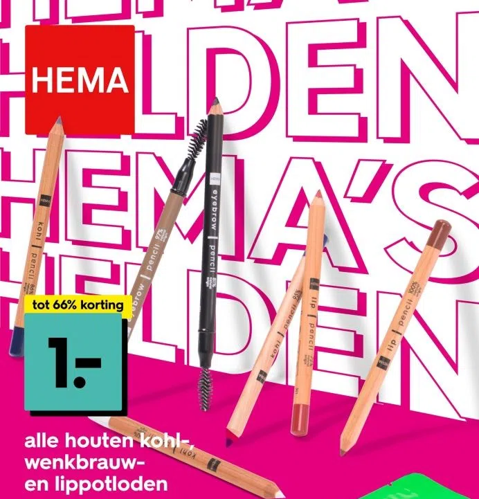 Warenhuis aanbieding in Rheden: alle houten kohl-, wenkbrauw- en lippotloden, 