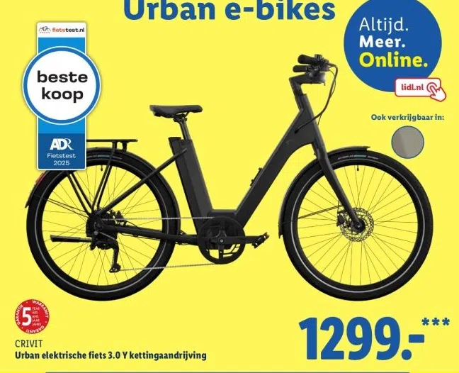 Supermarkt aanbieding in Rhijngeest: CRIVIT Urban elektrische fiets 3.0 Y kettingaandrijving, 