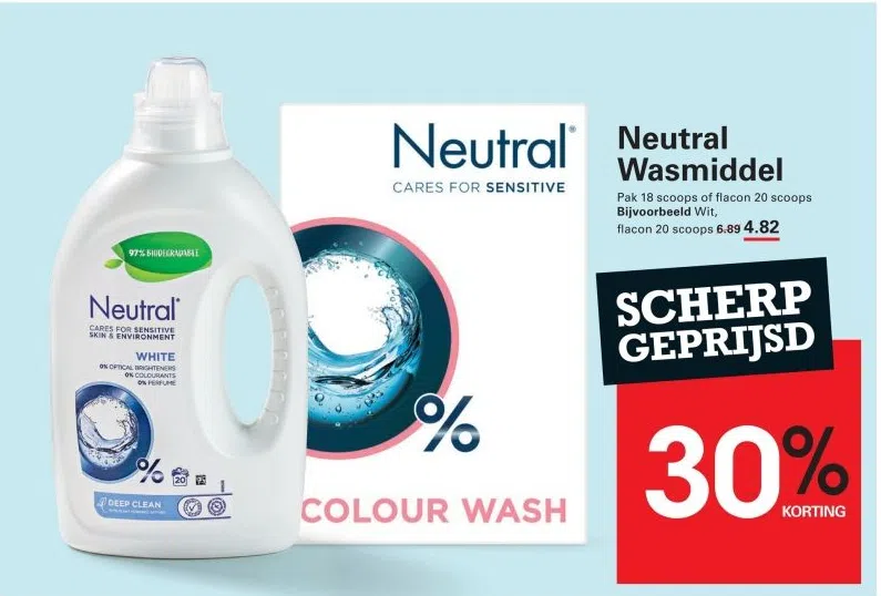 Supermarkt aanbieding in Paasberg: Neutral Wasmiddel, 