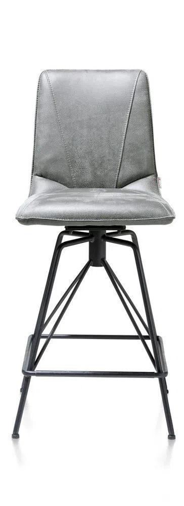 Wonen aanbieding in Schothorst Zuid: Mac, Barstoel - Off Black Frame - Rocky + Greep Catania Zwart - Lichtgrijs, 