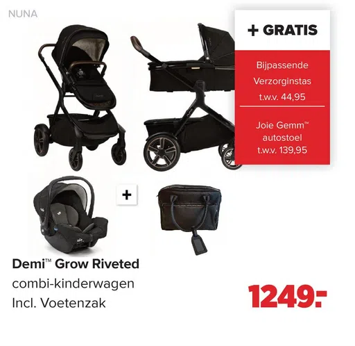 Demim Grow Riveted combi-kinderwagen Incl. Voetenzak