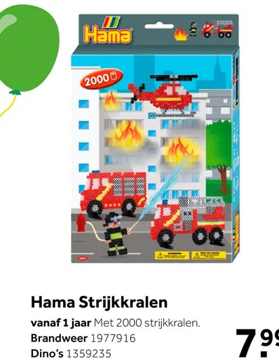 Hama Strijkkralen brandweer 2000-delig