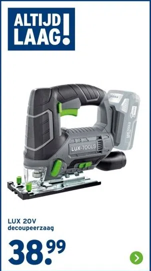 Bouwmarkt aanbieding in Boekelo: LUX 20V decoupeerzaag, 