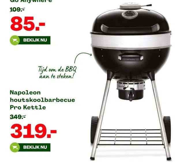 Tuin & Dier aanbieding in Zuid IJlst: Napoleon houtskool- barbecue Pro Kettle, 