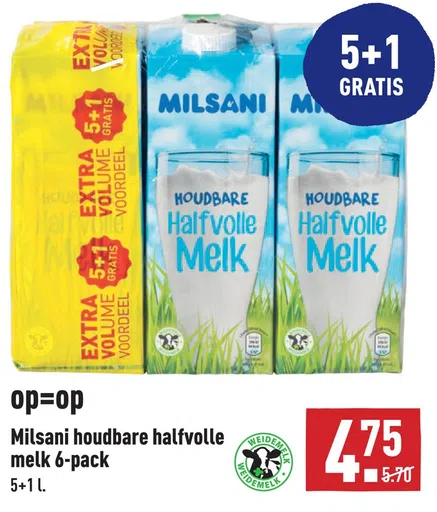 Milsani houdbare halfvolle melk 6-pack