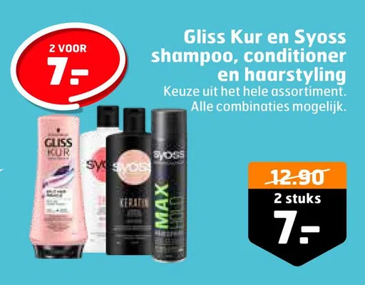 Gliss Kur en Syoss shampoo, conditioner en hagrstyling