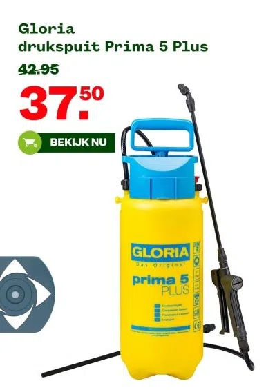 Tuin & Dier aanbieding in Ysselsteyn: Gloria drukspuit Prima 5 Plus, 