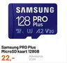 Samsung PRO Plus MicroSD kaart 128GB