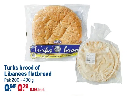 Verwonderend Turks brood of Libanees flatbread folder aanbieding MJ-78