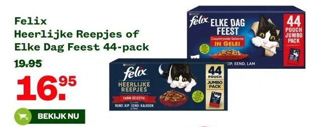 Tuin & Dier aanbieding in Binnenstad: Heerlijke Reepjes of Elke Dag Feest 44-pack, 