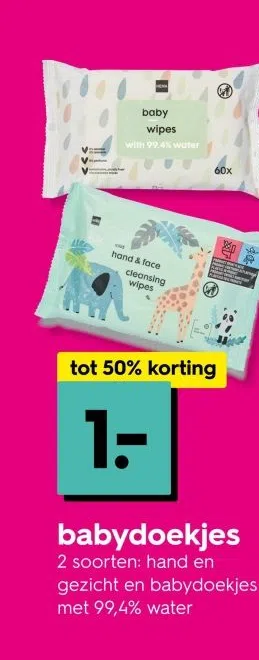 Warenhuis aanbieding in Winkelcentrum Schalkwijk: babydoekjes, 