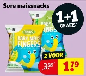 Drogisterij aanbieding in Sportpark Langezand: Sore maissnacks, 