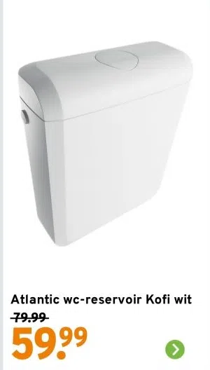 Bouwmarkt aanbieding in Vijfhoek: Atlantic wc-reservoir Kofi wit, 