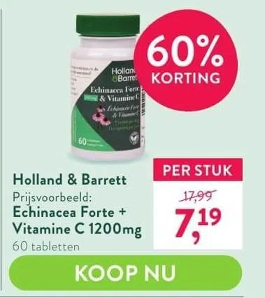 Holland & Barrett Echinacea Forte + Vitamine C 1200mg