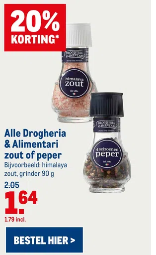 Alle Drogheria & Alimentari zout of peper