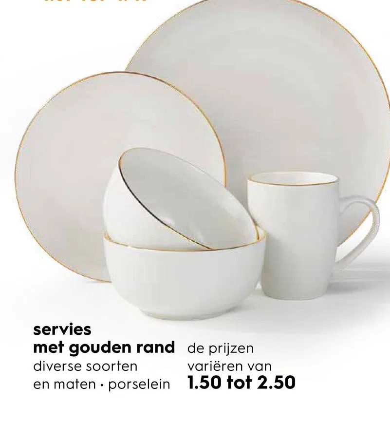 Wonderlijk Servies met gouden rand folder aanbieding UQ-58