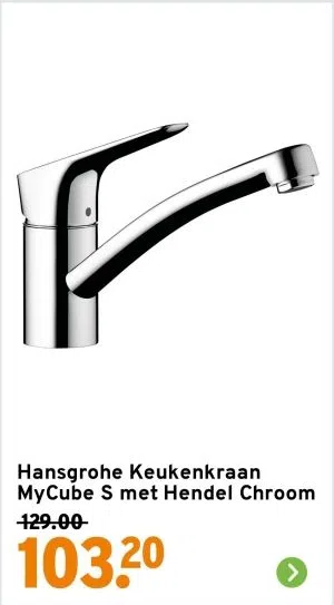 Bouwmarkt aanbieding in Dedemsvaart-Noord: Hansgrohe Keukenkraan MyCube S met Hendel Chroom, 