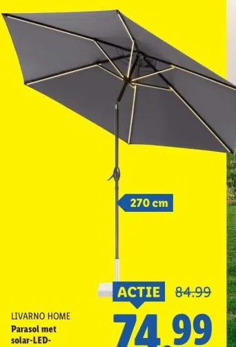Supermarkt aanbieding in Hindeloopen: LIVARNO HOME Parasol met solar-LED- verlichting, 