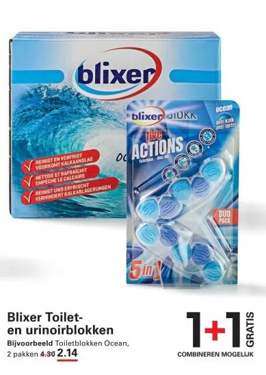 Supermarkt aanbieding in Groente- en Fruitmarkt: Blixer Toilet- en urinoirblokken, 