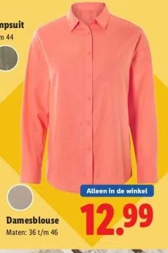 Supermarkt aanbieding in UMCG: Damesblouse, 