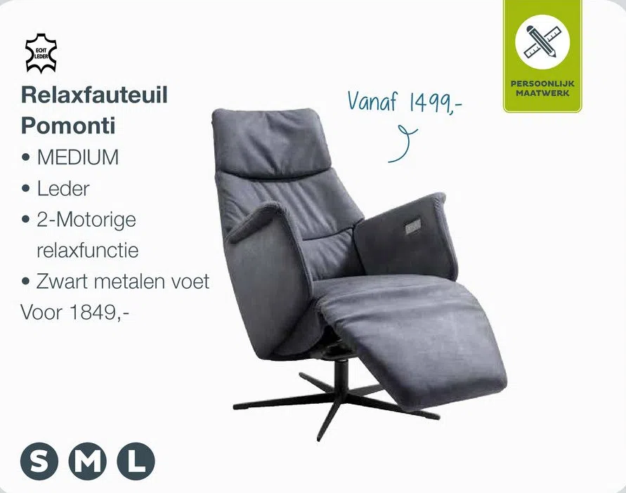 Relaxstoel folder aanbieding