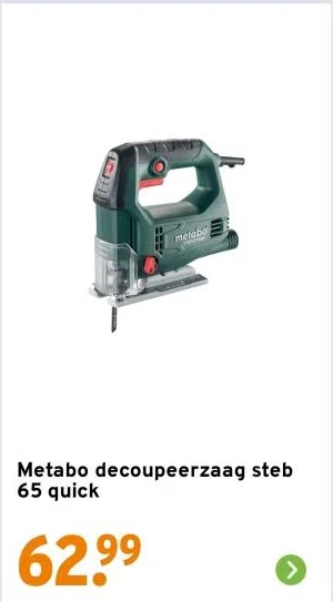 Bouwmarkt aanbieding in Stadsdeel Gestel: Metabo decoupeerzaag steb 65 quick, 